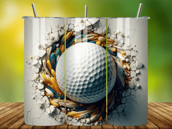3D Golf Ball Tumbler Wrap V.10