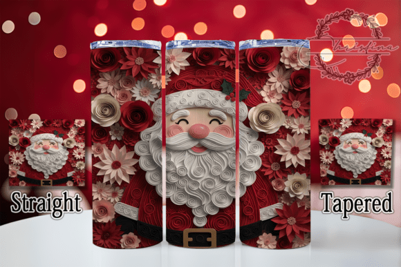 3D Paper Flower Santa Tumbler: A Digital Asset for Seasonal Drinkware Projects