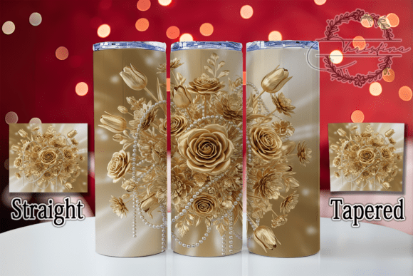 3D Pearl Gold Roses Tumbler: Integrating Digital Assets into Custom Drinkware Workflows