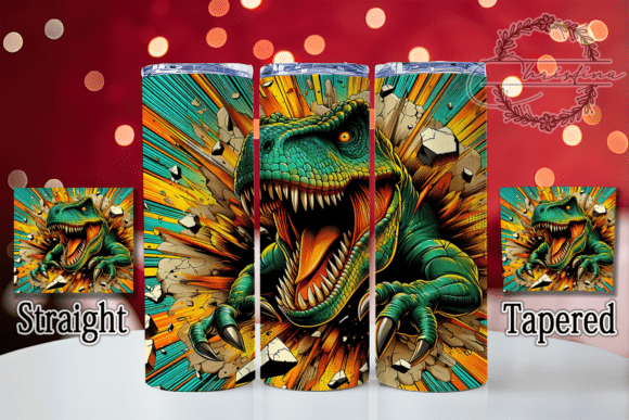 3D Playful T‑Rex Tumbler