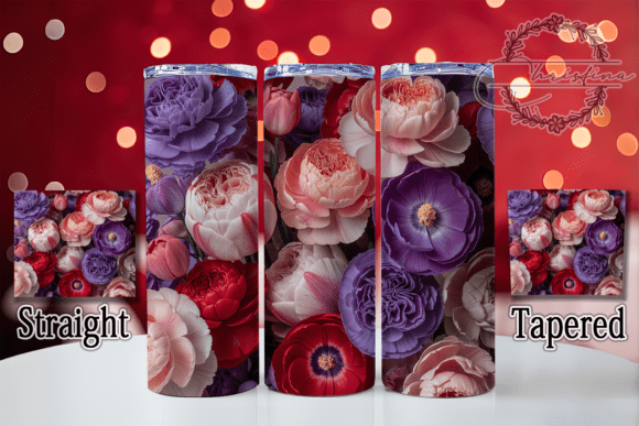 3D Purple Carnation Tumbler