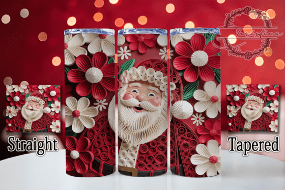 3D Red Santa Christmas Tumbler