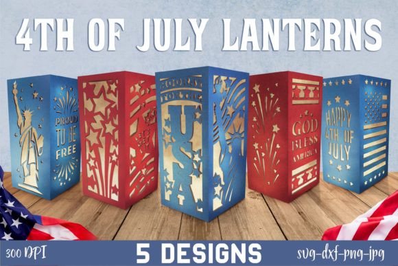 4th July Paper Lanterns SVG Bundle