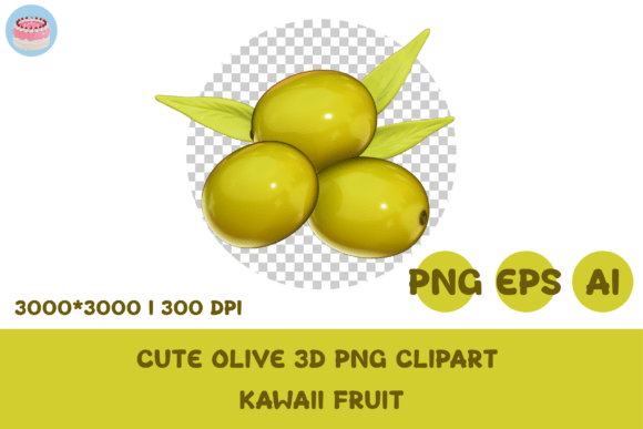 Cute Olive 3D PNG Clipart Kawaii