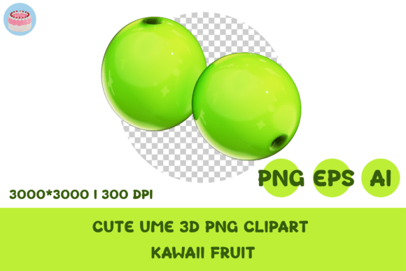 Cute Ume 3D PNG Clipart Kawaii