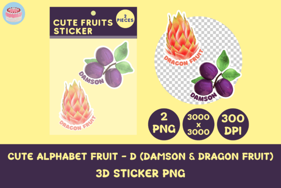 Elevating Digital Design with Cute Alphabet Fruit - D 3D Sticker Png