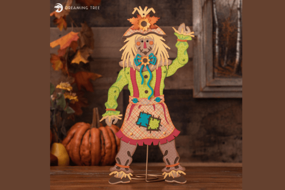 Jointed Mrs. Scarecrow SVG
