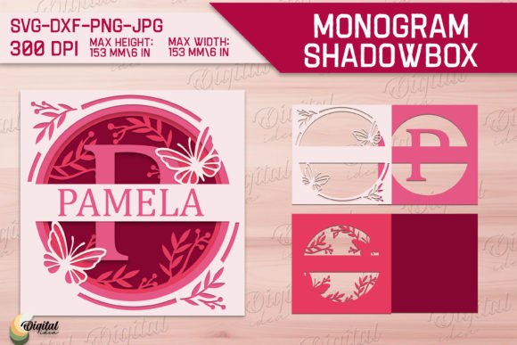 Shadow Box Alphabet Paper Cut. Letter P