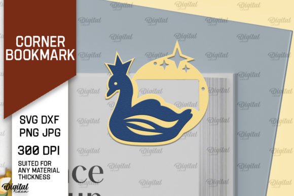 Swan Corner Bookmark Paper Cut: A Digital Design Asset